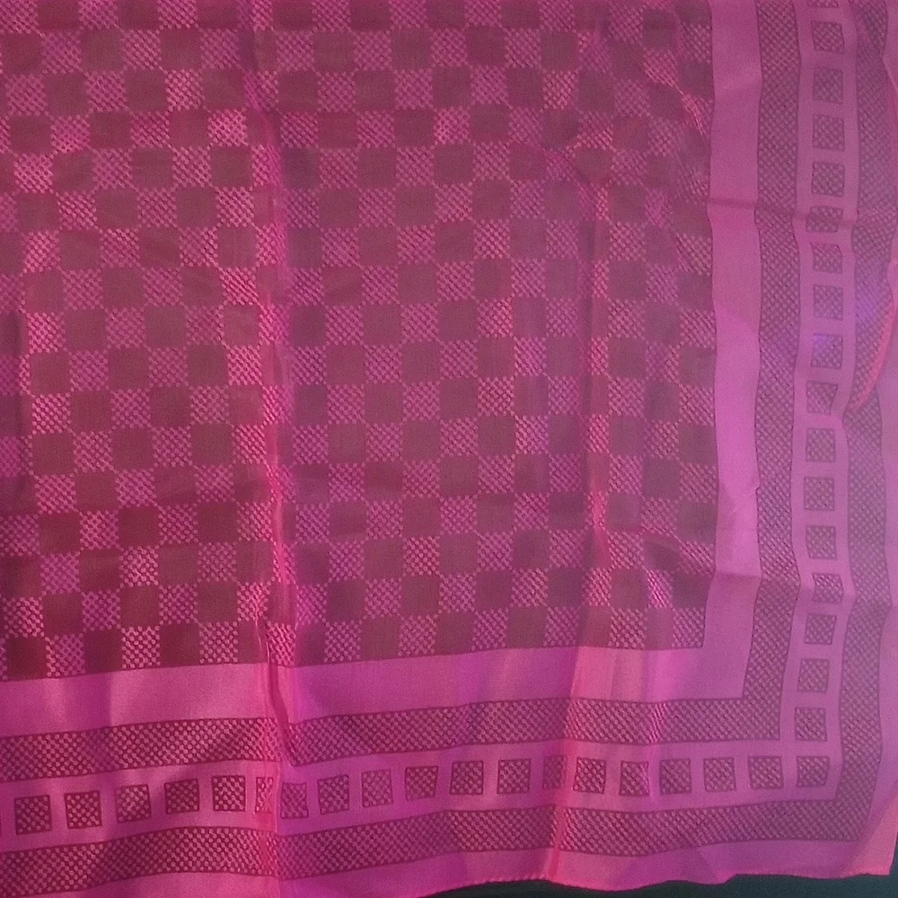 PA Paris‎ Pink Checkered Sheer Vintage Scarf